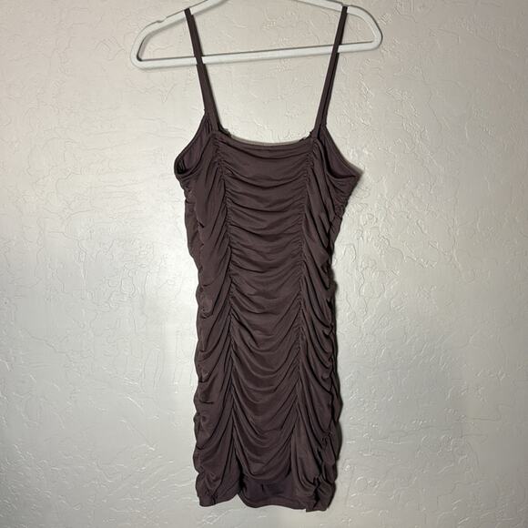 Y2k h&m body on ruched sweetheart fairy whimsy goth mini dress size medium - Picture 5 of 6